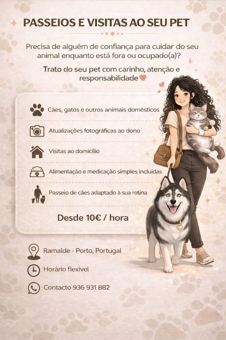 Serviço de Passeio e Acompanhamento de Animais - Porto