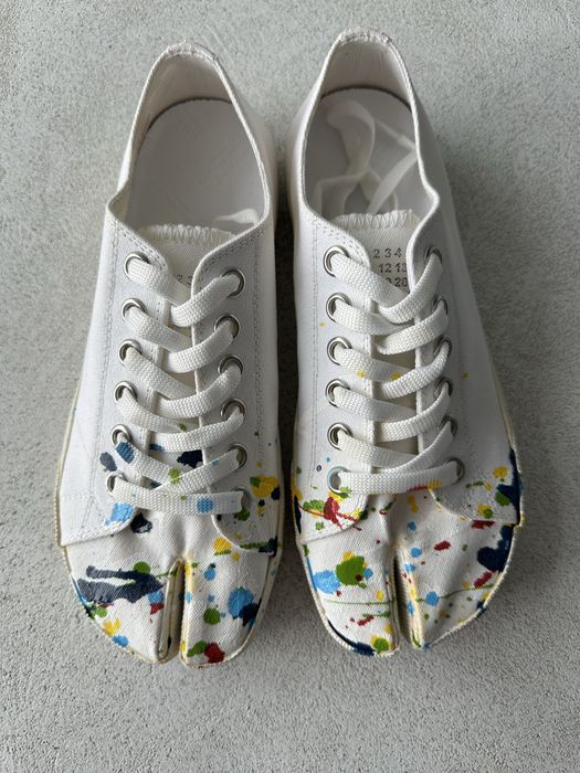 Кеды Maison Margiela tabi paint splatter оригинал
