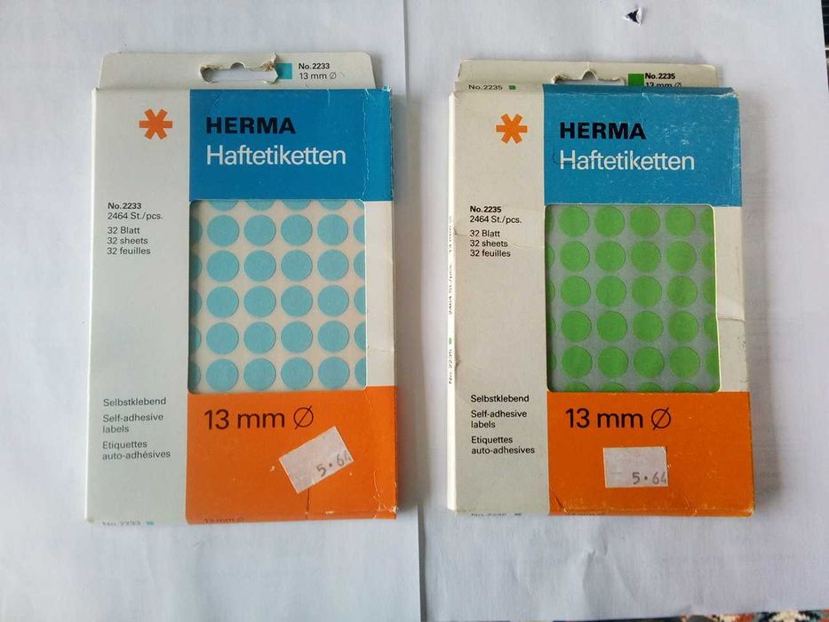 Etiquetas adesivas redondas de 8 e 13 mm