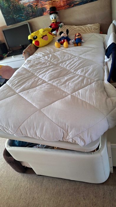 Cama Sommier 90 x 190 cm cama solteiro com estrado extra + colchão incluído