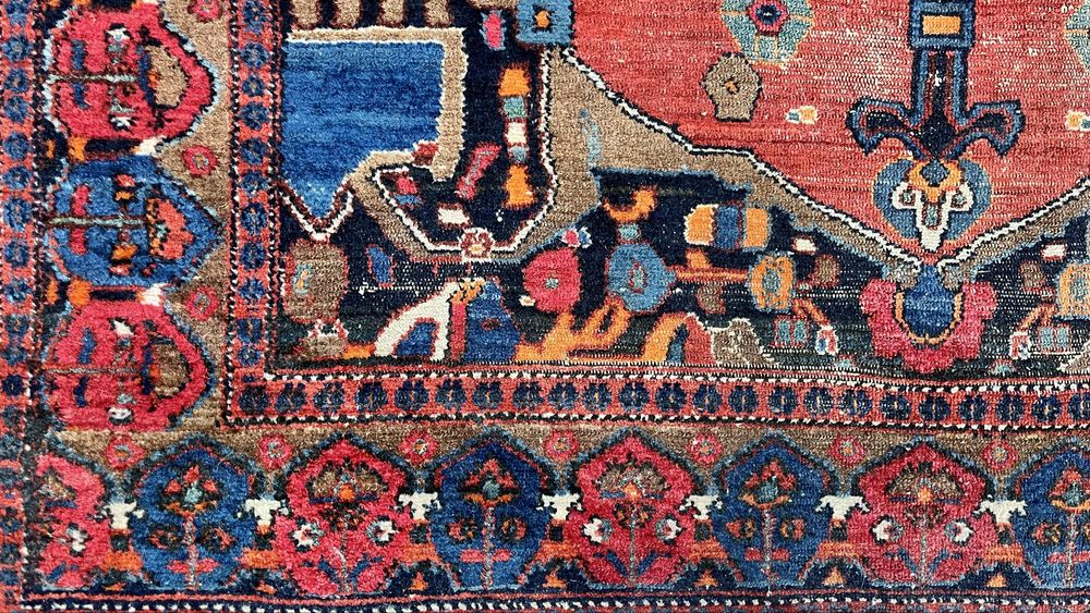 PERSKI ZANJAN | Ręcznie tkany dywan z Iranu | Około 70 lat historii | 110 × 150 cm