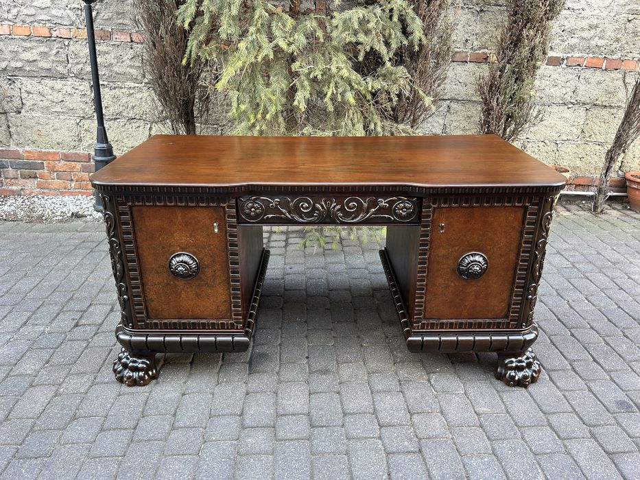 Antyczne Biurko Lwie Łapy Gabinet Neorenesans Antyk Unikat PoRenowacji