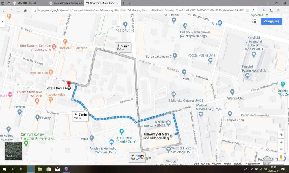Wynajmę mieszkanie 2 pokoje Lublin Wieniawa, ul. Bema
