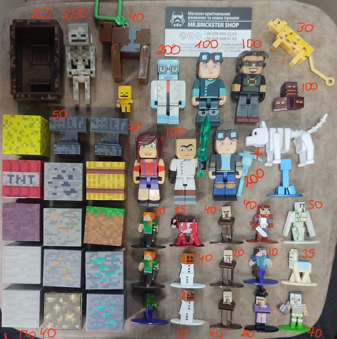 Фигурки Minecraft Майнкрафт животные фігурки крипер лего Стив Алекс