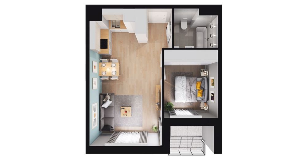 2-pokojowe mieszkanie 39m2 + loggia Bezpośrednio