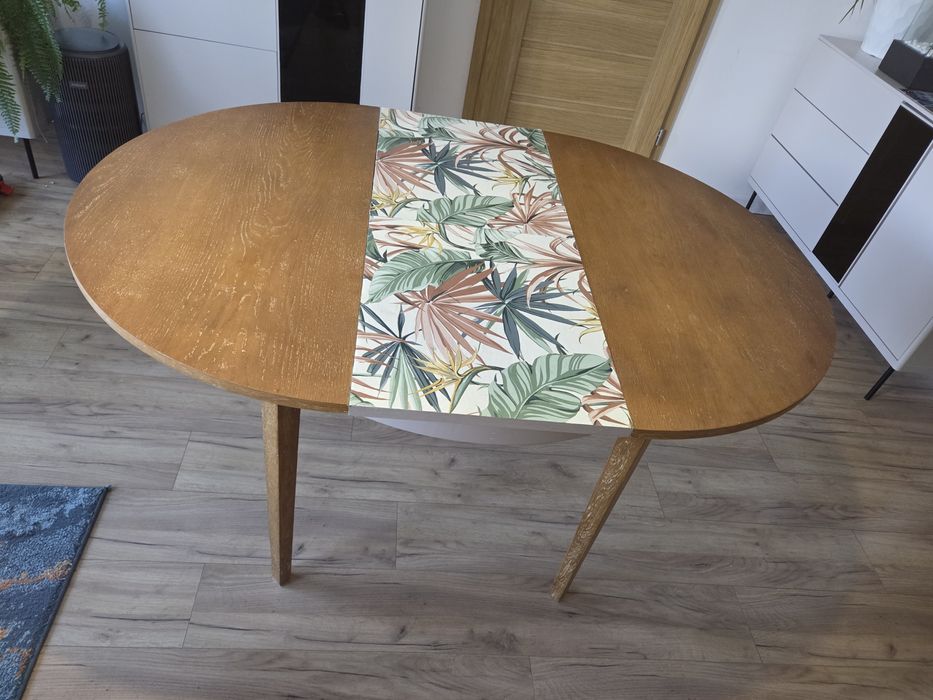 Stół okrągły rozkładany prl