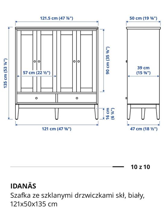 Komoda witryna Idanas Ikea