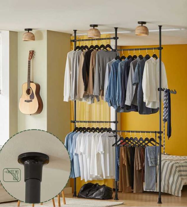Roupeiro, sistema de guarda-roupa telescópico SoBuy, novos