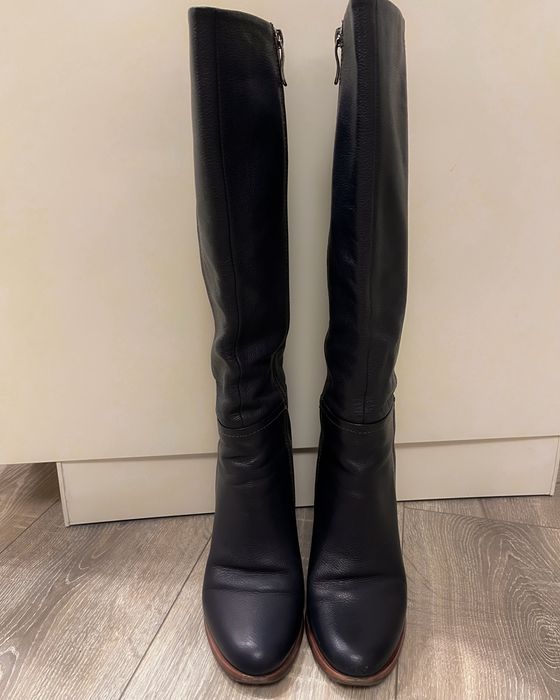 Шкіряні сині чоботи Respect