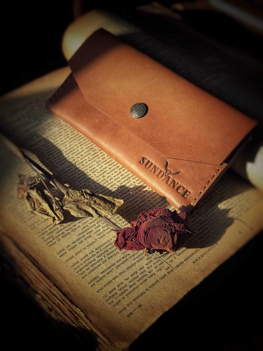 Ręcznie wykonany portfel ze skóry naturalnej minimalistyczny handmade