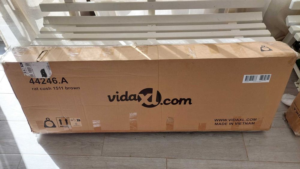 Caixa de arrumação para jardim em vime PE castanho, dimensões 150x100x100 cm VidaXL