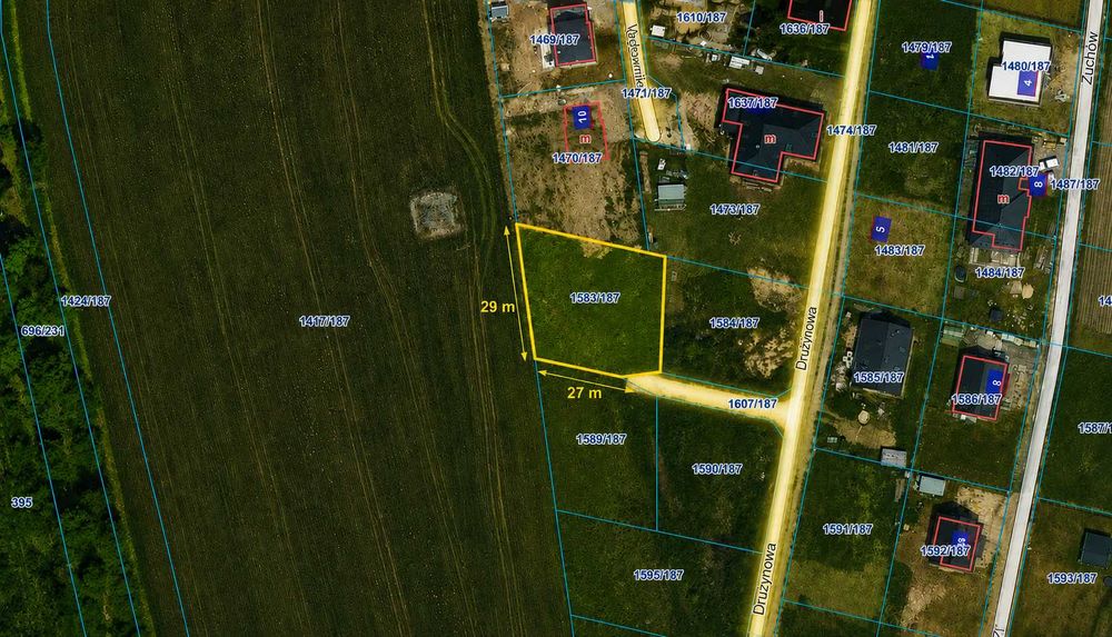 Działka budowlana 800 m² z bezpośrednim widokiem na las – Orzesze, ul. Drużynowa