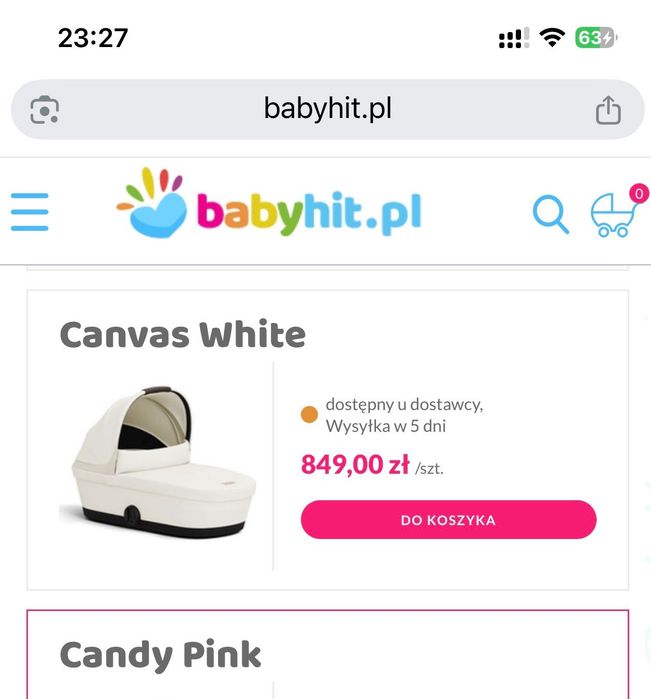 Gondola Cybex Melio White super lekka