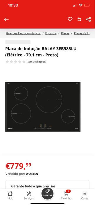 Placa Balay 79cm na  garantia