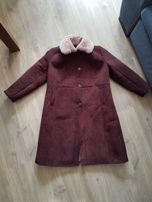 Naturalny kożuch jagnięcy baran rozmiar L/XL brązowy
