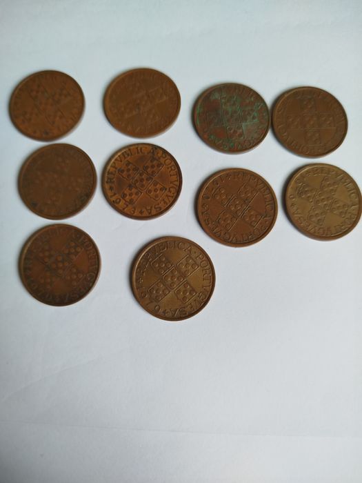 Moedas antigas  Portugal e EUA