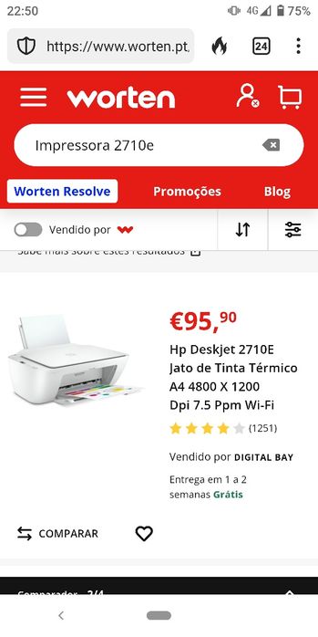 Impressora HP 2710e usada sem tinteiros