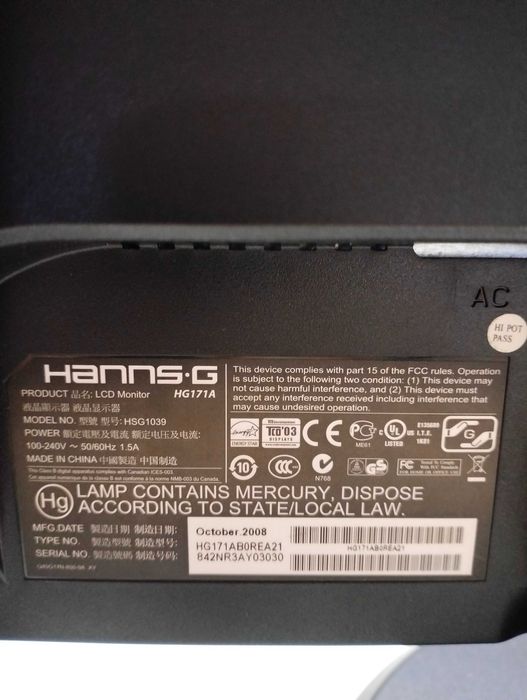 Monitor Hanns.G HG171A