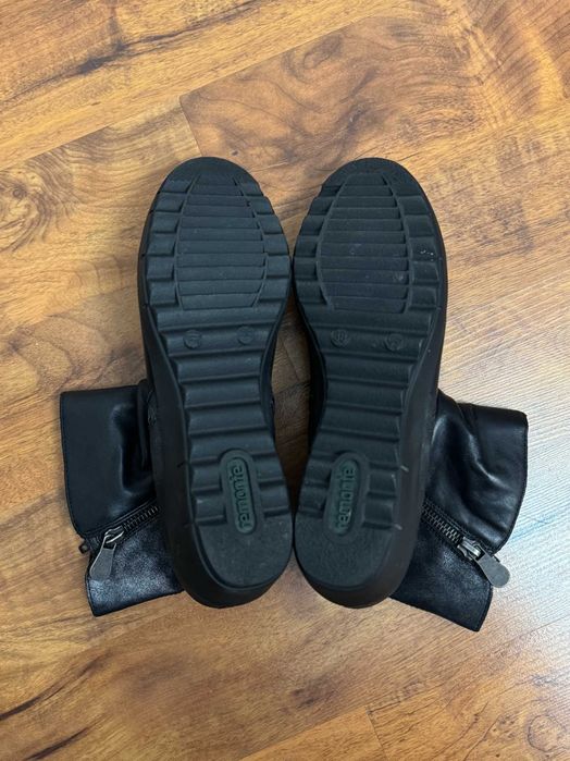 Buty skórzane botki zimowe trapery buty ocieplane czarne Remonte 38