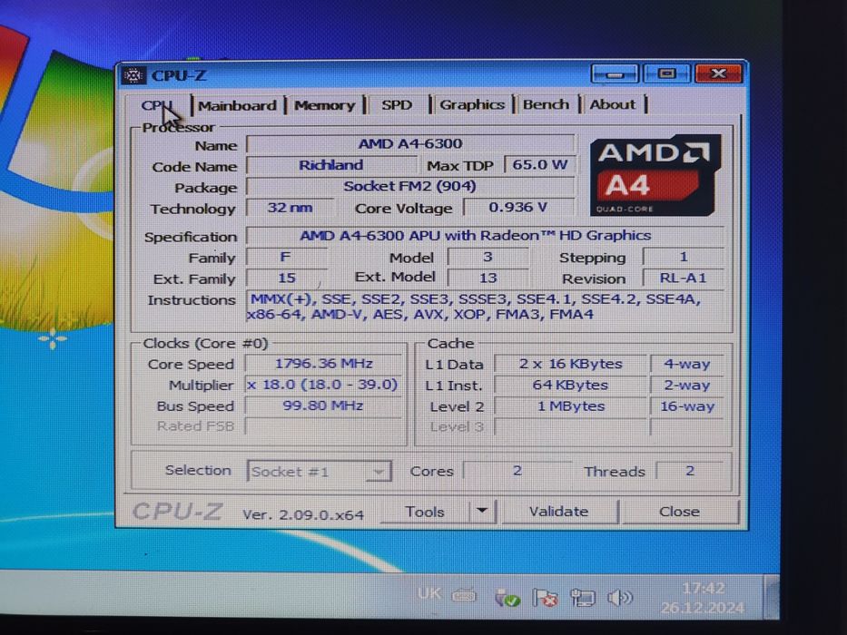 ПК AMD A4-6300 DDR3-4gb MSI Nvidia GeForce GT9800-1gb ASRock FM2A55M
