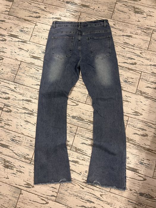 flared jeans blue сині