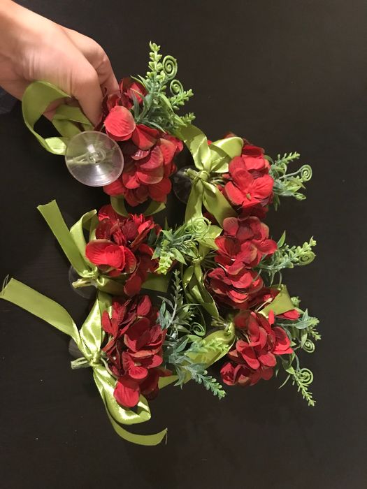 Flores decorativas com ventosa