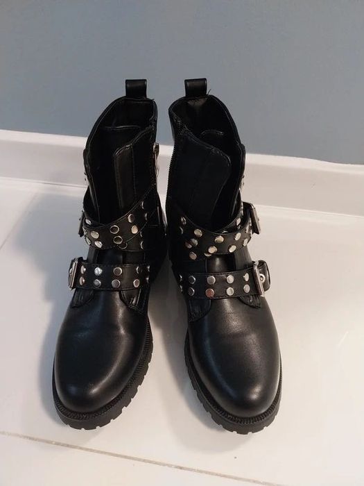Nowe włoskie botki biker – rozmiar 38