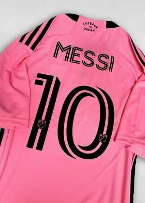 Koszulkakibiców w stylu Messiego w różowym kolorze dla Inter Miami