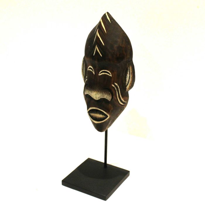 Escultura Madeira - Máscara Africana – Tipo Tribal