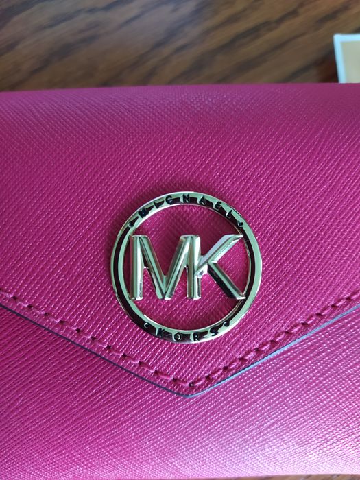 Portfel damski naturalna skóra Michael Kors, Rubin red