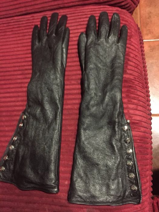 Перчатки женские кожа, черные