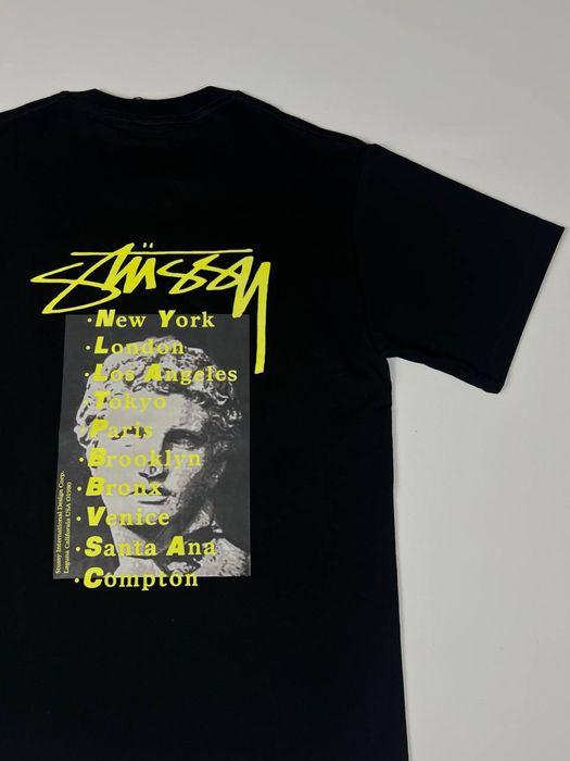 АКЦІЯ! Стильна чорна футболка Stüssy S-XL | Оверсайз футболка стусси