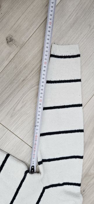 H&M sweter sweterek w pasy bialy 134/140