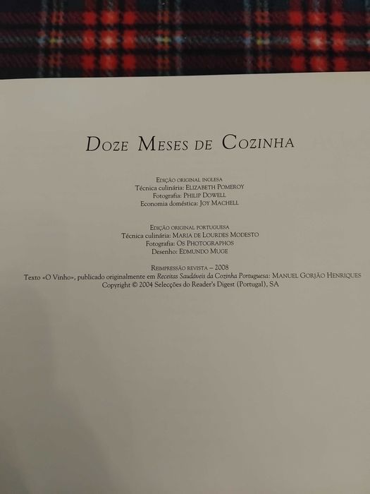 1 Livro de Gastronomia Internacional: DOZE MESES DE COZINHA
