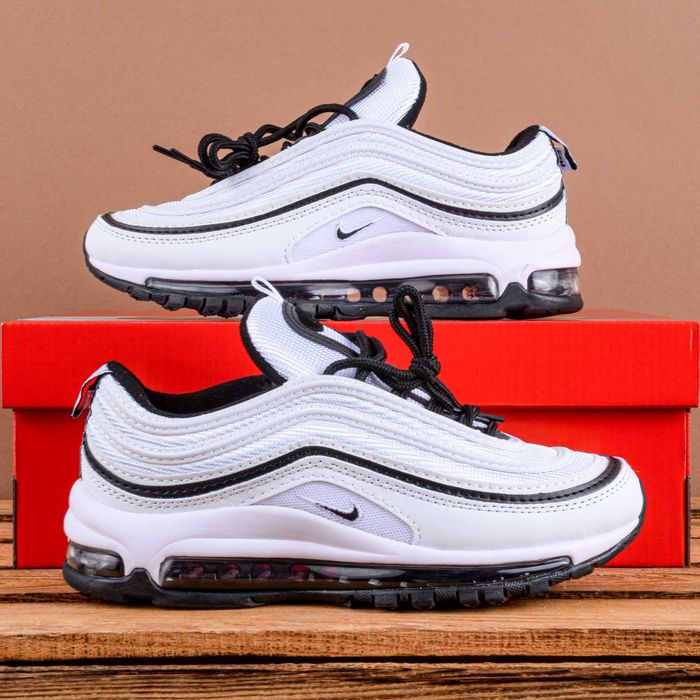 (1801-1807) Кросівки Nike Air Max 97 білі з чорним (37-45) найк найки