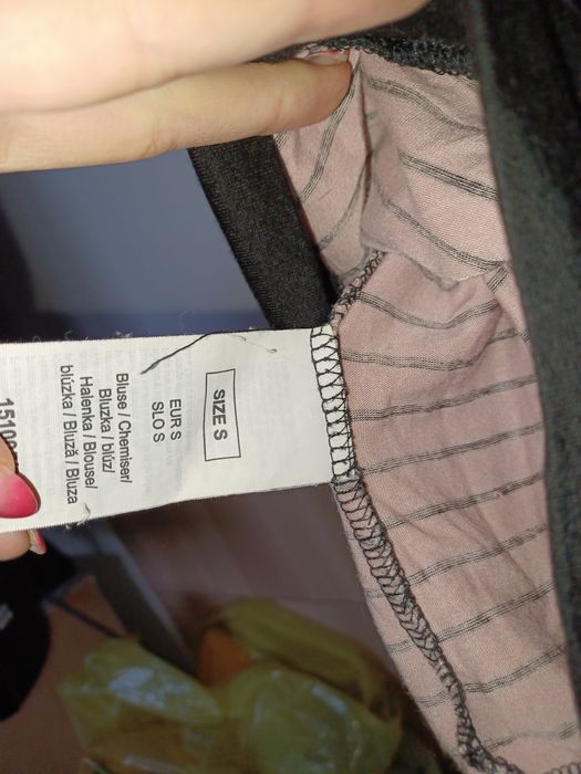 Bluzka różowa czarna w paski gokarta Orsay s 36