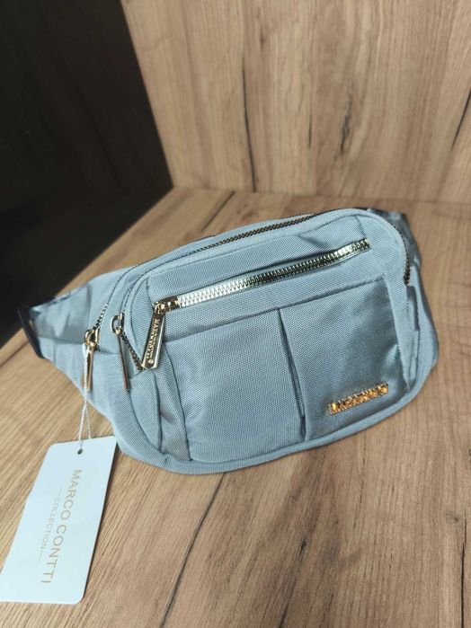 Nerka damska nowa duża pojemna Marco Contti modna szara torebka