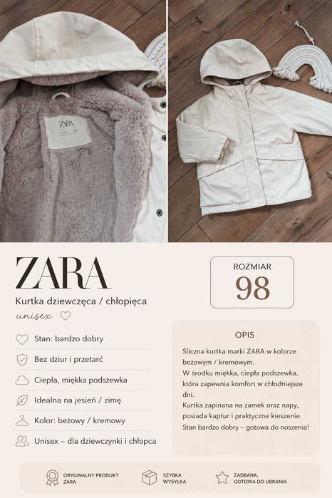Kurtka gumowana Zara 98