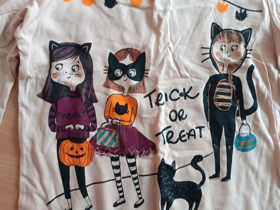 Nowa bluzka Halloween 134 Trick or treat