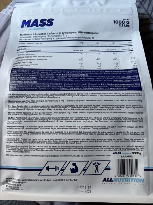 Allnutrition mads acceleration 1kg carmel