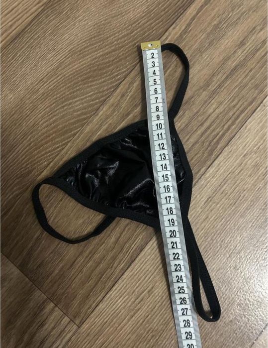 Шкіряні латексні чорні трусики стринги звабливі мініатюрні s m