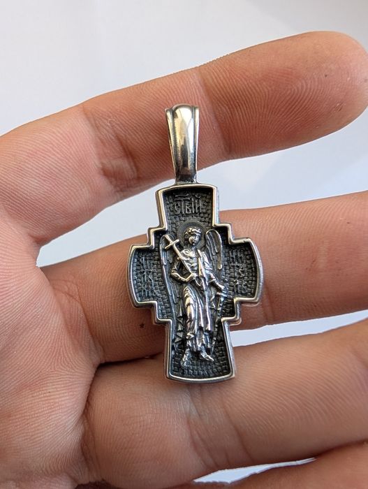 Срібний хрестик серебряная крестик мужской чоловічий кулон 925