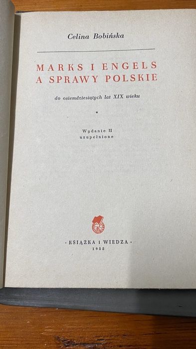 Celina Bobińska „Marks i Engels a sprawy polskie”