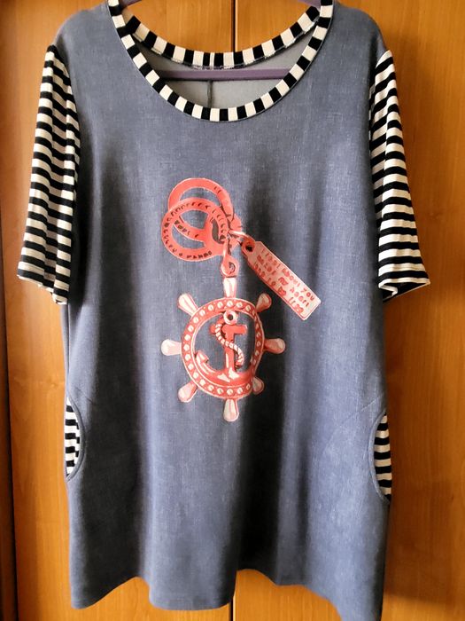 Bluzka w stylu marynarskim L/ XL