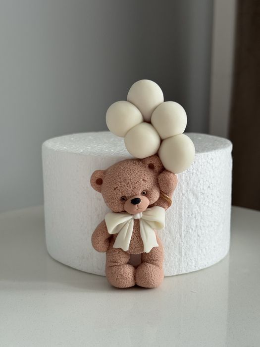 Miś z balonikami 2D Figurka na tort