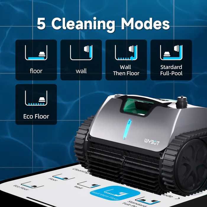 Robot de Piscina a Bateria Fundo, Paredes e Linha de Água - E-tron i20