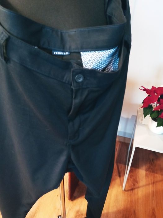Spodnie granat 2XL proste bawelna klasyka