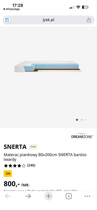 Łóżko z materacami