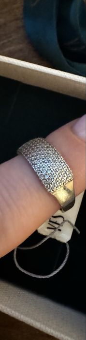 Złoty pierścionek z cyrkoniami 585 pr 17 mm