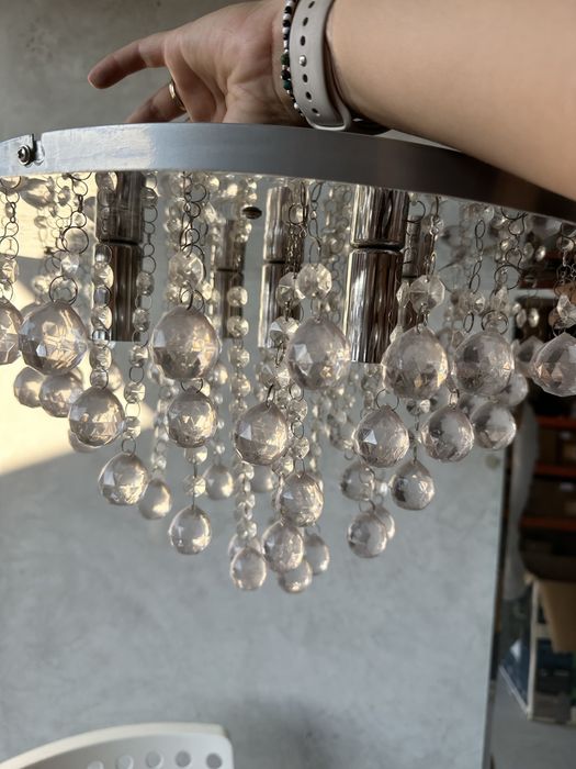 Żyrandol krysztalowy, pladon glamour